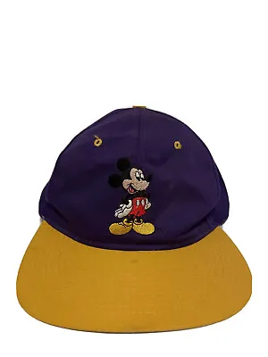 Vintage Mickey Mouse Snapback Hat Purple Yellow Embroidered Fresh Caps Unlimited • $7.49