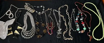 Jewelry Lot Necklaces 1 Pair Earrings 15 Pieces Crystal Set Stone And Rhinestone • $10