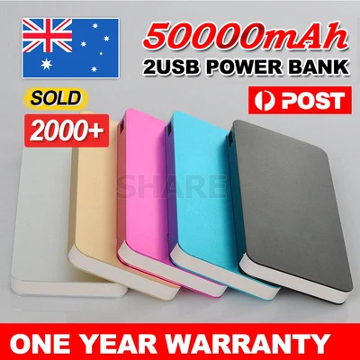 $16.95 • Buy 50000mAh External Power Bank Dual USB Portable Battery Charger For Mobile Phone