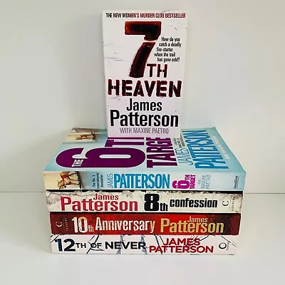 Lot Of 5 James Patterson Women's Murder Club Paperbacks #6 7 8 10 & 12 Thrillers • $34