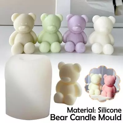 3D Bear Silicone Candle Mould DIY Soy Soap Aromatherapy Mold 2023 Wax • £5.87