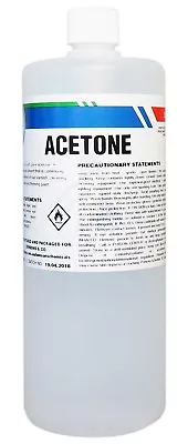 100% Pure Acetone 1 Litre - Gel Acrylic Polish Remover - Thinner - Solvent 1L  • $14