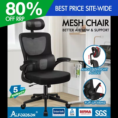 ALFORDSON Mesh Office Chair Executive Computer Fabric Seat Racing Tilt Work • $102.95