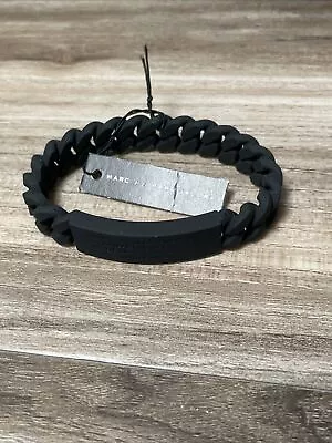 Marc By Marc Jacobs Black Standard Supply Braided Silicone Rubber Bracelet. NWT • $12.50