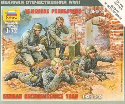 Zvezda 1/72 German (WWII) Reconnaissance Team # 6153 - Plastic Model Figures • £9.49