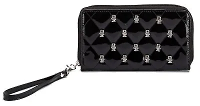 Authentic ROCK REBEL Studded Monster Zip Around Wallet Black NEW • $38