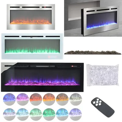 36-60inch Decorative Realistic Flame Recessed Household Fireplace Remote Control • £189.95