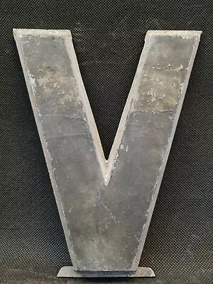 Vintage DRIVE-IN Movie Theatre MARQUEE LETTER - V - Black Metal 22cm Cinema Sign • $9.96