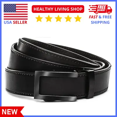 Matte Black Executive Style Belt For Men - Genuine Vegan Leather Up To 38 Inch • $13.95
