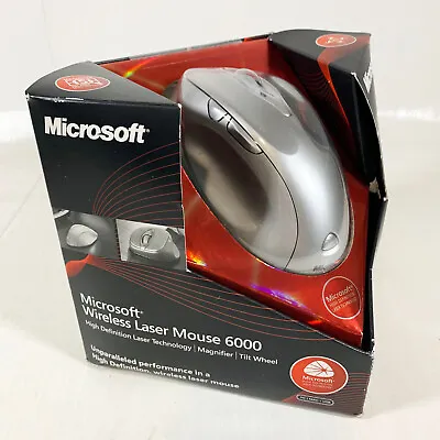 [NEW] Microsoft Wireless Laser Mouse 6000 Silver 1053 In Box (B5V-00007) • $119.96