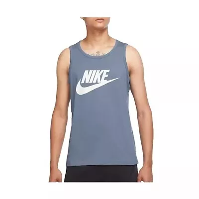 New Nike Men's Sportswear Icon Futura Tank Top AR4991-493 Ashen Slate Large • $19.99