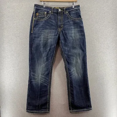 Wrangler 20X Mens Jeans Blue 34X32 Bootcut Fade Whisker Stitch 100% Cotton Logo • $20.32