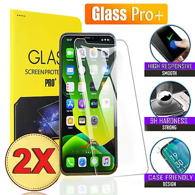 $4.97 • Buy 2X For IPhone 14 Plus SE XR XS 13 12 11 Pro Max Tempered Glass Screen Protector