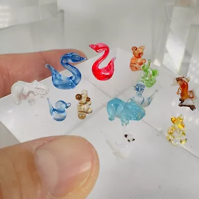 12 Pc Artisan Dollhouse Miniature Decorative Glass Animals Lot Small Scale D101 • $12.27