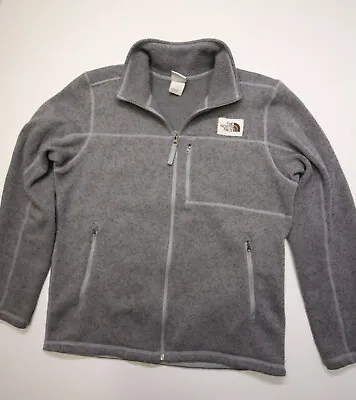 The North Face Gordon Lyons Full Zip Fleece Jacket Mens L Gray Patch Logo • $39