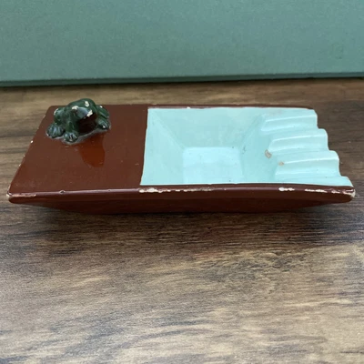 £9.95 • Buy Vintage Ceramic Art Pottery Frog Ashtray Signed