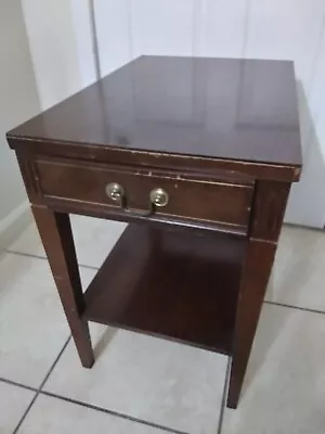 1960's VIntage  MERSMAN  Mahogany End Table With Drawer. • $279