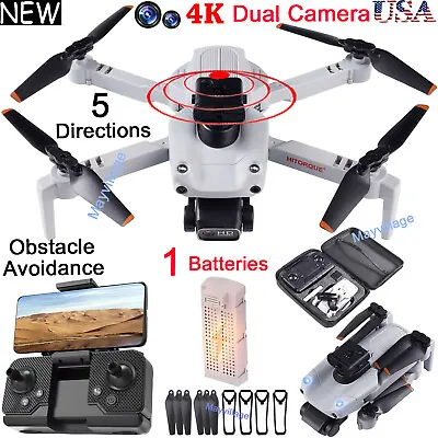 RC Drone 4K HD Dual Camera FPV WiFi Obstacle Avoidance Foldable Quadcopter Toys • $42.99