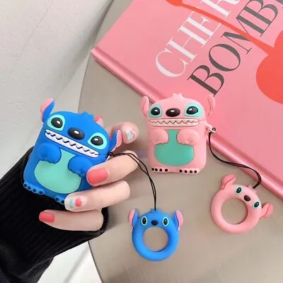 £3.99 • Buy Lilo & Stitch Earphone Apple AirPods Silicone Case Protective Cover Keychain