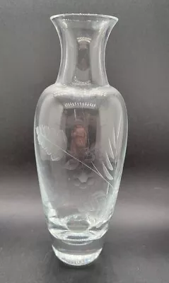 Vintage Lenox Crystal Flower Bud Vase Clear Frosted Cut Crystal 7  - USA • $19.99