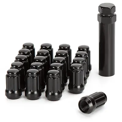 1/2X20 Wheel Lug Nuts 20 X Black Chrome 1/2''-20 Aftermarket Lug Nut With 1 Key • $32.57