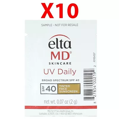 Elta MD Tinted UV Daily Broad Spectrum Spf 40 0.07oz/2g Sample Set Of 10 • $10