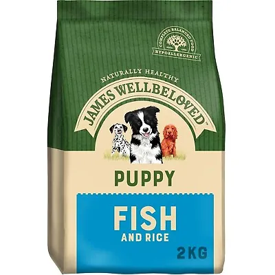 £10.47 • Buy 2kg James Wellbeloved Natural Puppy Complete Dry Dog Food Biscuits Fish & Rice