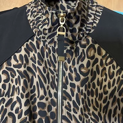 Chico's Zenergy Size 0 (S) Jacket Cheetah Animal Print Full Zip Snap Pockets • $10