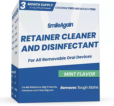 Smile Again Denture Mouth Guard Night Guard Retainer Cleaner And Disinfectant • $34.31