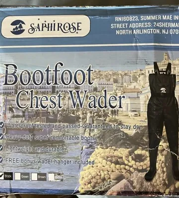 Unisex Nylon Bootfoot Chest Wader 2-Ply Nylon/PVC Men 9Womens 11 - Black • $33.99