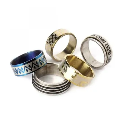 50pcs Mens Silver Mix Stainless Steel Rings Wholesale Jewelry Job Lot Set Gift • $11.29