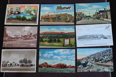 Route 66 New Mexico Lot Of 15 Vtg Postcards - 6 Linen Motels Saloon & Main St. • $8