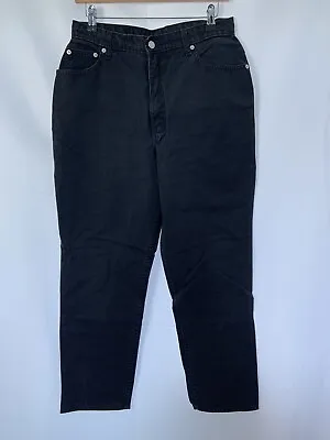 Jeans M&s Size W30” L28” Black Cotton Blend Straight Leg Denim Womens • £5.59