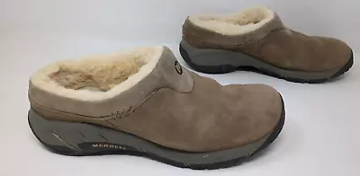 Merrell Shoes Women Size 9 Encore Ice Sherpa Lined Mules Clogs J66600 Leather • $39.99