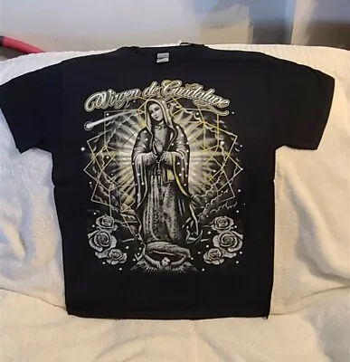 Virgen De Guadalupe Pray Flower Rose Stars Religion Virgin Mary T-shirt • $11.27