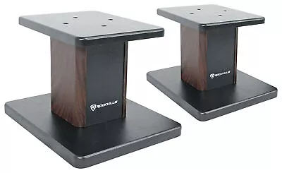 Rockville 8” Dark Wood Studio Monitor Speaker Stands For M-Audio BX8 D3 Monitors • $49.95