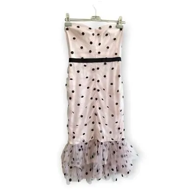 Marchesa Notte Strapless Sequin Polka Dot Tulle Cocktail Dress Size US0 NWT • $278
