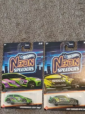 Hot Wheels Lot Of 2 Neon Speeders Golf GTI Nissan GTR R35 • $14.95