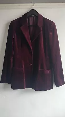 Laura Ashley Wine Velvet Blazer - UK10  • £16.99