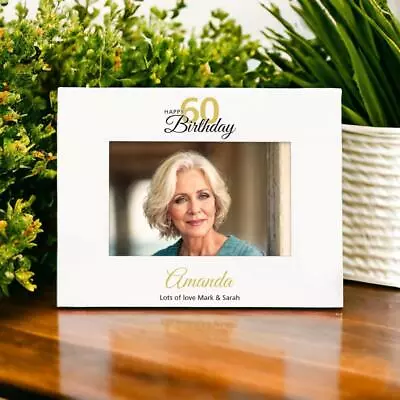 Personalised 60th Birthday Photo Frame Landscape With Name And Sentiment C58-166 • £13.99