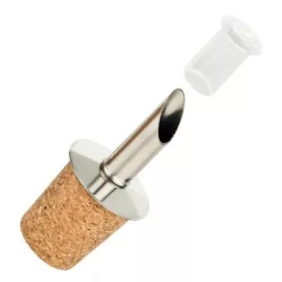 Viking Natural Cork Pourer W/ Stainless Steel & Cap - Olive Oil Bottle Pourer • £2.75