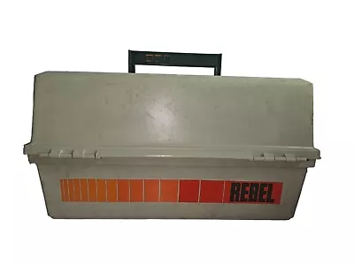 Vintage Tackle Box REBEL 920 Fishing Outdoors Orange Tan & Green With Lures  • $120