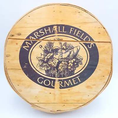 Marshall Fields Gourmet Empty Round Wooden Box With Lid 11.5 Inch Chicago VTG • $24.98