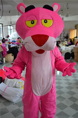 Cosplay Pink Panther Mascot Costume Halloween Party Cartoon Dress Parade Outfits • £142.51