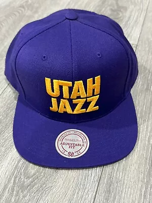 Utah Jazz Mitchell & Ness SnapBack Adjustable Hat Purple Color • $23