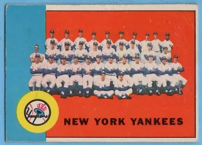 1963 Topps #247 New York Yankees VG WRINKLE Micky Mantle Yogi Berra Ford A3864 • $30