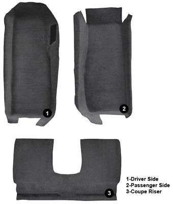 $399.99 • Buy 2005 - 2013 Corvette C6 FRONT Carpet Set W/Riser 3 Piece (Cutpile)