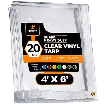 Clear Vinyl Tarp - Super Heavy Duty 20 Mil Transparent • $69.99