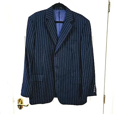 Ermenegildo Zegna Trofeo Navy Pinstripe Australian Wool 42 S Suit Jacket Blazer • £56.99