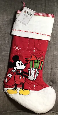 Pottery Barn Christmas Holiday MICKEY MOUSE Quilted Stocking Gifts New • $20